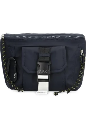 A.P.C. Torebki, Mężczyzna, Niebieski, ONE SIZE, Nylon, Nylonowa Torba na Pas z Karabińczykiem