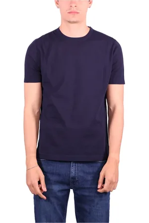KANGRA CASHMERE Koszulki, Mężczyzna, Niebieski, M, Bawełna, Niebieska koszulka i polo - podstawowy element garderoby