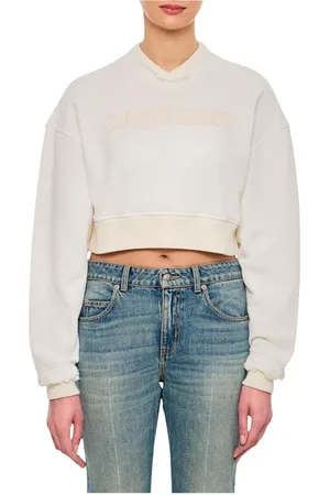 Alexander McQueen Bluzy, Kobieta, Biały, S, Bluza z haftem logo