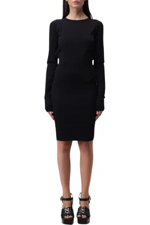 Dsquared2 Sukienki, Kobieta, Czarny, L, Elegancka Czarna Dzianinowa Mini Sukienka