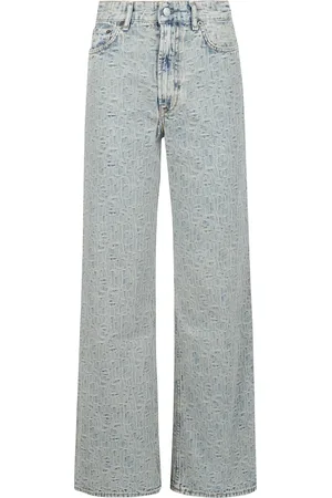 Acne Studios Jeansy, Kobieta, Niebieski, W26 L32, Jeansyy z monogramem o luźnym kroju