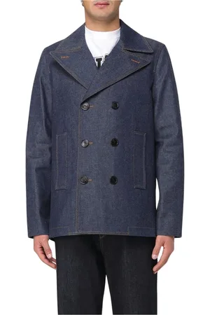 Gucci Kurtki, Mężczyzna, Niebieski, L, Denim, Niebieska Kurtka Peacoat z Denimu