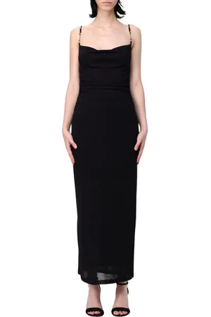 HANITA Sukienki, Kobieta, Czarny, S, Bordowa Sukienka Maxi Elegancki Styl