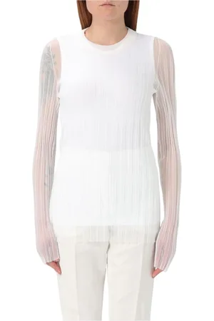 Sportmax Swetry, Kobieta, Biały, M, Luksusowy Sweter z Eleganckim Wzorem