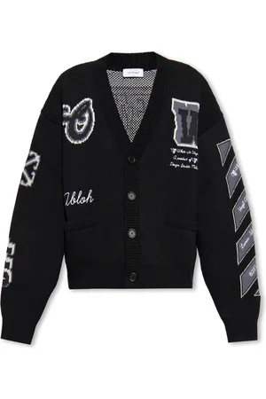 OFF-WHITE Swetry, Mężczyzna, Czarny, L, Kardigan z logo