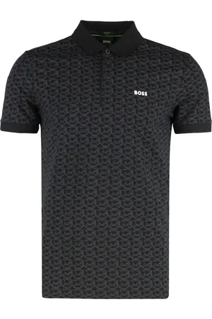 HUGO BOSS Koszulki, Mężczyzna, Czarny, XS, Koszulka polo z bawełny z ściągaczami