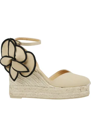 Castaner Buty, Kobieta, Beżowy, 36 EU, Bawełna, Wysokie espadryle na koturnie z bawełnianym wierzchem