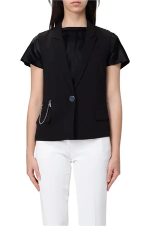 Armani Exchange Kurtki, Kobieta, Czarny, S, Elegancki Czarny Blezer Kamizelka
