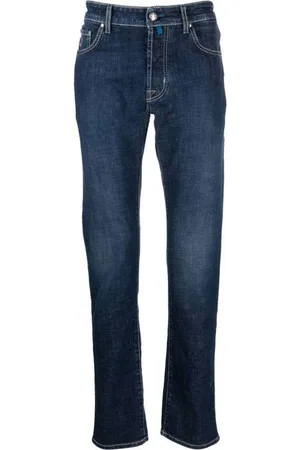 Jacob Cohen Jeansy, Mężczyzna, Niebieski, W33, Jeansyy z detalem bandany, regular fit