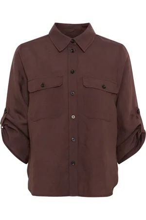 Part Two Bluzki, Kobieta, brązowy, 2XL, Bluzka Rayanipw Sh z ¾ Rękawami