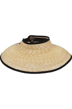 Borsalino Akcesoria, Kobieta, brązowy, ONE SIZE, Czarna Słoma Wizjer Kapelusz