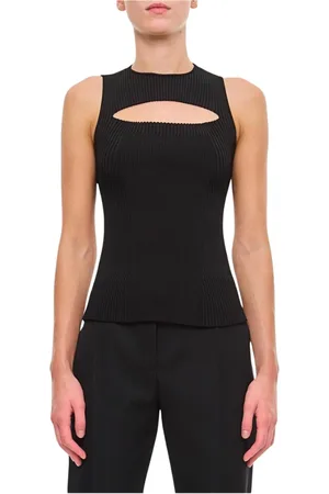 Alexander McQueen Swetry, Kobieta, Czarny, XS, Czarna Dzianinowa Bezrękawnik