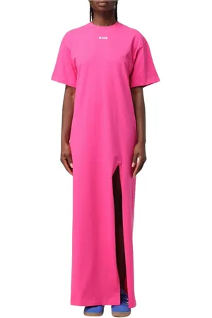 Msgm Sukienki, Kobieta, Różowy, XS, Elegancka Sukienka z Rozcięciem