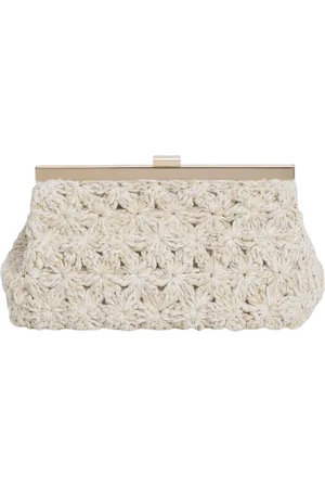 Fabiana Filippi Torebki, Kobieta, Beżowy, ONE SIZE, Klacz Raffia Kwiat Elegancka Torebka na Ramię
