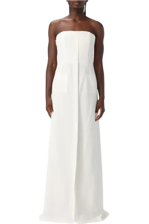 Alberta Ferretti Sukienki, Kobieta, Biały, S, Elegancka Biała Sukienka Maxi