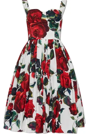Dolce & Gabbana Sukienki, Kobieta, Wielobarwność, M, Sukienka z motywem kwiatowym