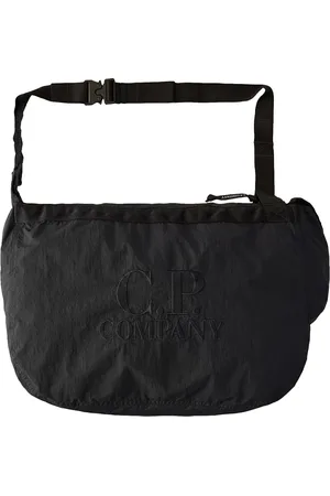 C.P. Company Torebki, Mężczyzna, Czarny, ONE SIZE, Nylon, Czarna Nylonowa Torba na Ramię z Logo