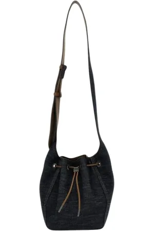 Brunello Cucinelli Torebki, Kobieta, Niebieski, ONE SIZE, Denim, Niebieska Torba na Ramię z Denimu