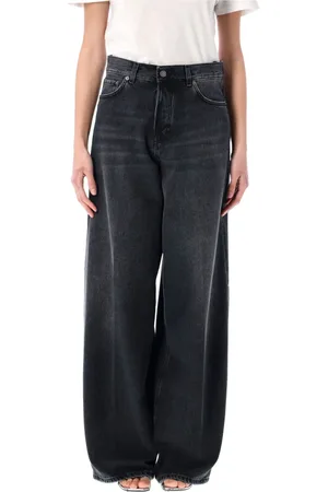 haikure Jeansy, Kobieta, Czarny, W25, Czarne Dżinsy Wide Leg