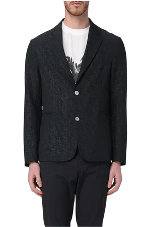 Emporio Armani Kurtki, Mężczyzna, Czarny, 2XL, Czarna kurtka z zamkiem, nowoczesny styl