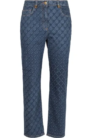 Elisabetta Franchi Jeansy, Kobieta, Niebieski, W29, Denim, Dżinsy Slim Fit z nadrukiem i logo