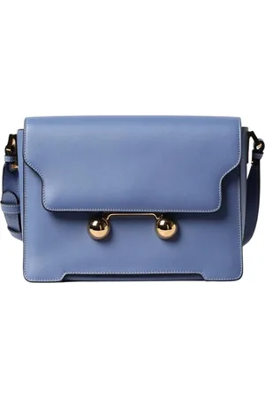 Marni Torebki, Kobieta, Niebieski, ONE SIZE, Skórzana Torba na Ramię Kompaktowa Elegancja