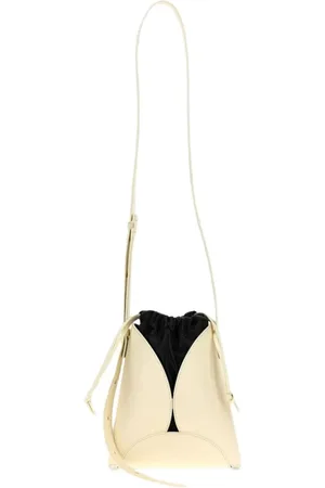 Jil Sander Torebki, Kobieta, Beżowy, ONE SIZE, Elegancka Skórzana Torba Wiadro Cut Out