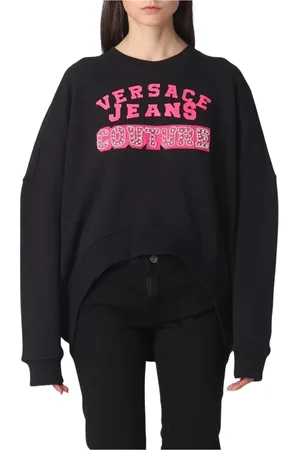 VERSACE Bluzy, Kobieta, Czarny, S, Czarny Bluza z Logo dla Kobiet