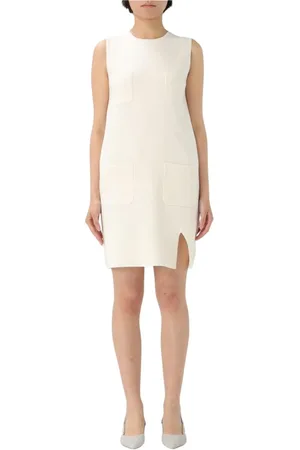 Max Mara Sukienki, Kobieta, Biały, M, Elegancka Czarna Sukienka Mini z Dżetami