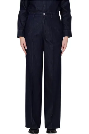 THEORY Jeansy, Kobieta, Niebieski, W28, Niebieskie Dżinsy Wide Leg