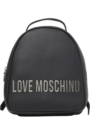 Moschino Torebki, Kobieta, Czarny, ONE SIZE, Czerwony Plecak z Srebrnym Logo