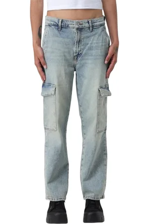 7 for all Mankind Jeansy, Kobieta, Niebieski, W28, Niebieskie Jeansyy Cargo dla Kobiet