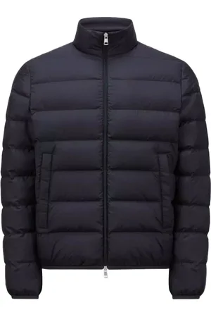 Moncler Kurtki, Mężczyzna, Niebieski, 3XL, Krótką pikowana kurtka w kolorze granatowym