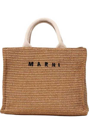 Marni Torebki, Kobieta, brązowy, ONE SIZE, Biała Pleciona Torba
