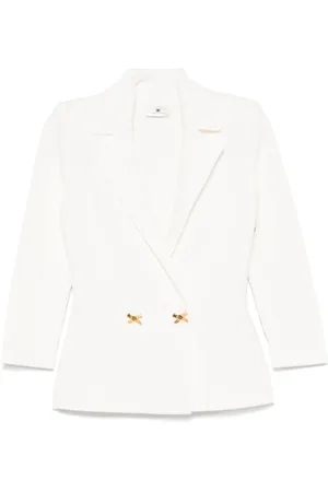 Elisabetta Franchi Kurtki, Kobieta, Biały, L, Ivory Kurtki Odzież Bianco Ss 25