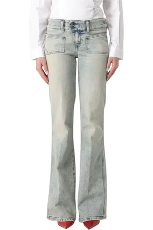 Diesel Jeansy, Kobieta, Niebieski, W29, Denim, Jasne Dżinsy z Szerokimi Nogawkami