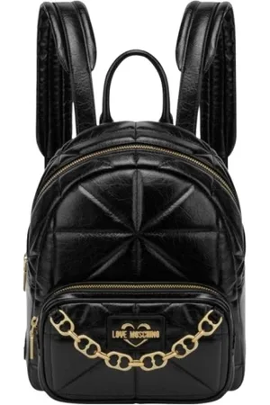 Moschino Torebki, Kobieta, Czarny, ONE SIZE, Pikowany Plecak z Detalem na Ramię