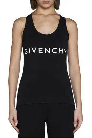 Givenchy Koszulki, Kobieta, Czarny, S, Top z Logo Biały Kobieta