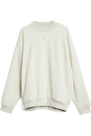 adidas Bluzy, Mężczyzna, Biały, S, Bluza z okrągłym dekoltem Kremowa Biała