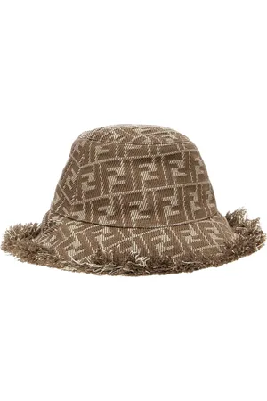 Fendi Akcesoria, Kobieta, Szary, ONE SIZE, Elegancki Kapelusz z Frędzlami