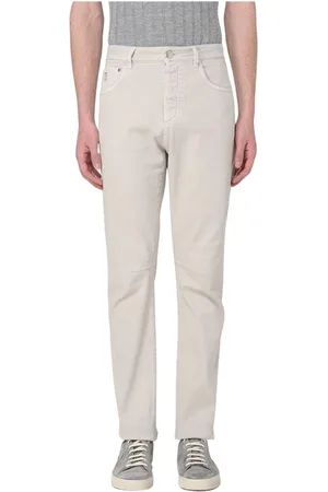 Brunello Cucinelli Spodnie, Mężczyzna, Szary, 2XL, Eleganckie Szare Bawełniane Spodnie