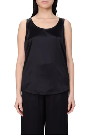 Brunello Cucinelli Koszulki, Kobieta, Czarny, S, Czarny Jedwabny Top Cami