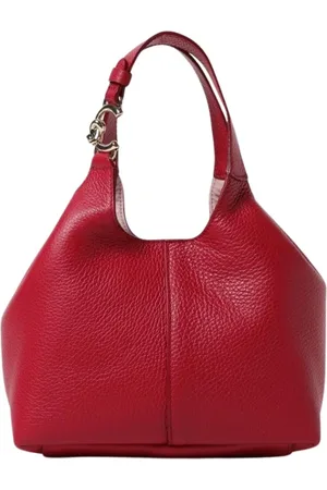 Coccinelle Torebki, Kobieta, Czerwony, ONE SIZE, Zamsz, Czerwona Torba na Ramię Top Zamek błyskawiczny