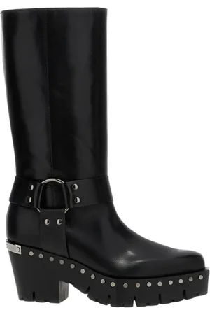 Jimmy Choo Buty, Kobieta, Czarny, 38 EU, Studded Skórzane Buty dla kobiet