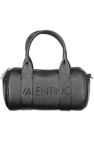 Valentino by Mario Valentino Torebki, Kobieta, Czarny, ONE SIZE, Len, Czarna torba na ramię z polietylenu i wieloma paskami