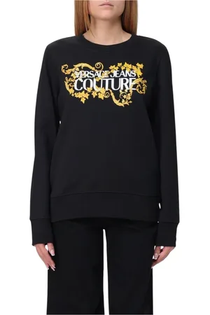VERSACE Bluzy, Kobieta, Czarny, 2XS, Czarny Bluza z Logo dla Kobiet