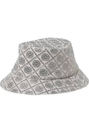 Tory Burch Akcesoria, Kobieta, Szary, ONE SIZE, Szary kapelusz z ozdobami