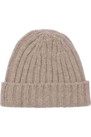 Aspesi Akcesoria, Kobieta, brązowy, ONE SIZE, Kaszmir, Żakardowy Kaszmirowy Beanie Czapka