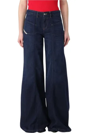 Diesel Jeansy, Kobieta, Niebieski, W27, Denim, Dżinsy Flare Luźny Fason Stylowy Niebieski