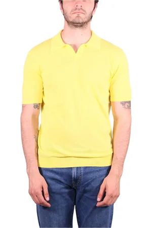 Roberto Collina Koszulki, Mężczyzna, Żółty, M, Żółty Polo Shirt Casual-Chic Styl